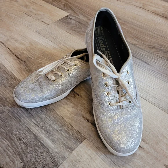 Keds Shoes Keds Gold Metallic Laceup Sneakers Poshmark